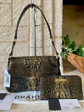 $490 🌳ONYX MELBOURNE NERIDA Brahmin Shoulder Bag+SURI Wallet